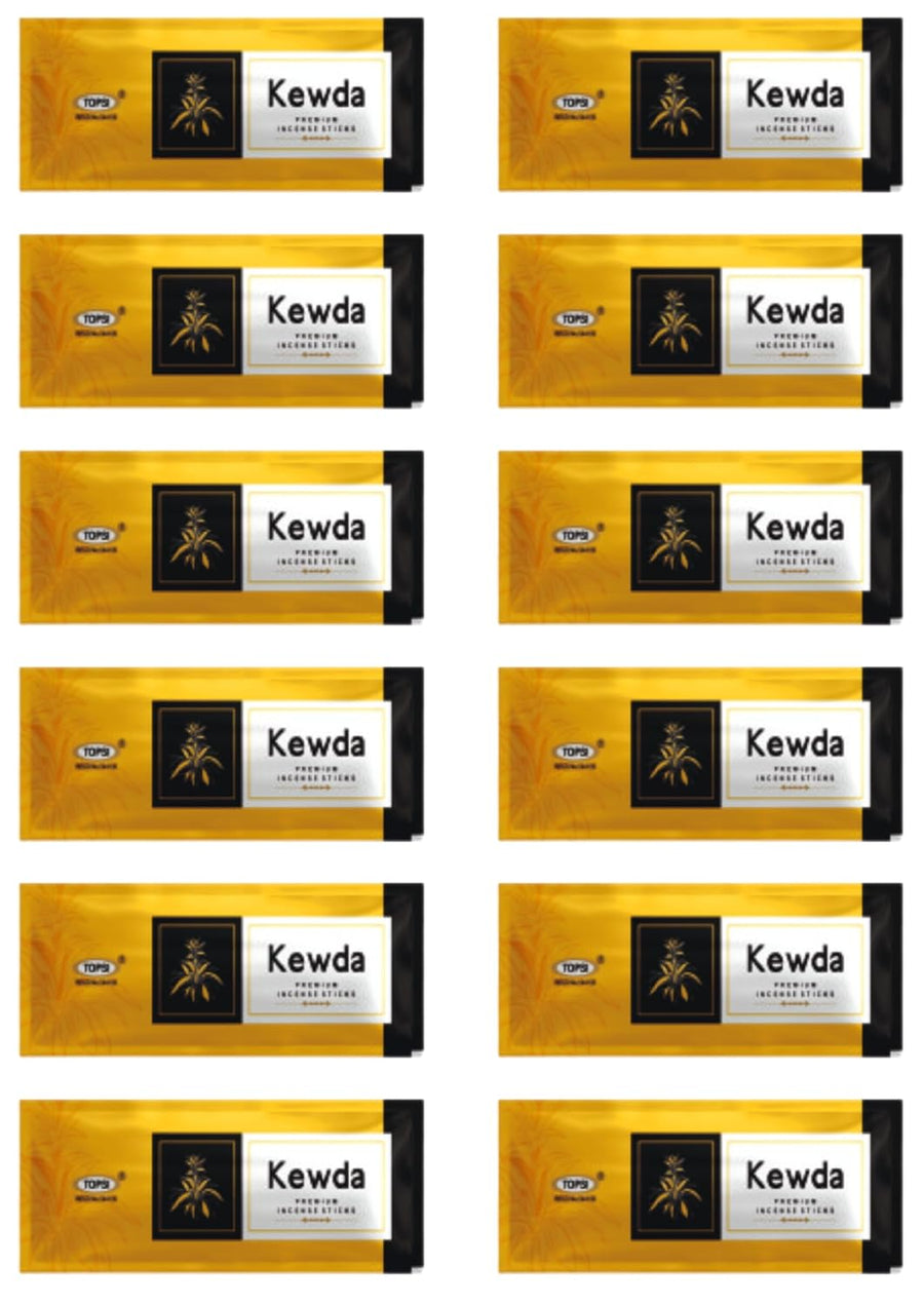 SPR Divine - Topsi Premium Incense Stick Kewda Fragrance Agarbathi - (Pack of 12 pcs) | for Pooja & Meditation