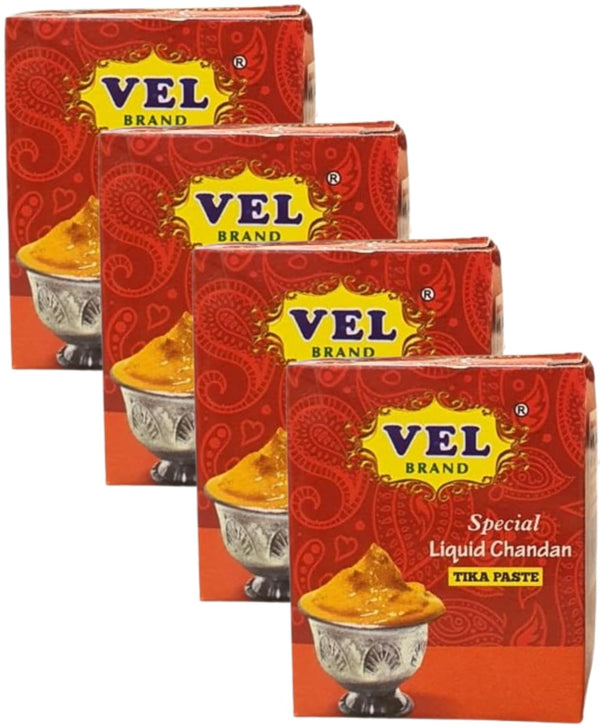 VEL Special Sandalwood Liquid Tikka Paste - 70 Grams (Pack of 4)