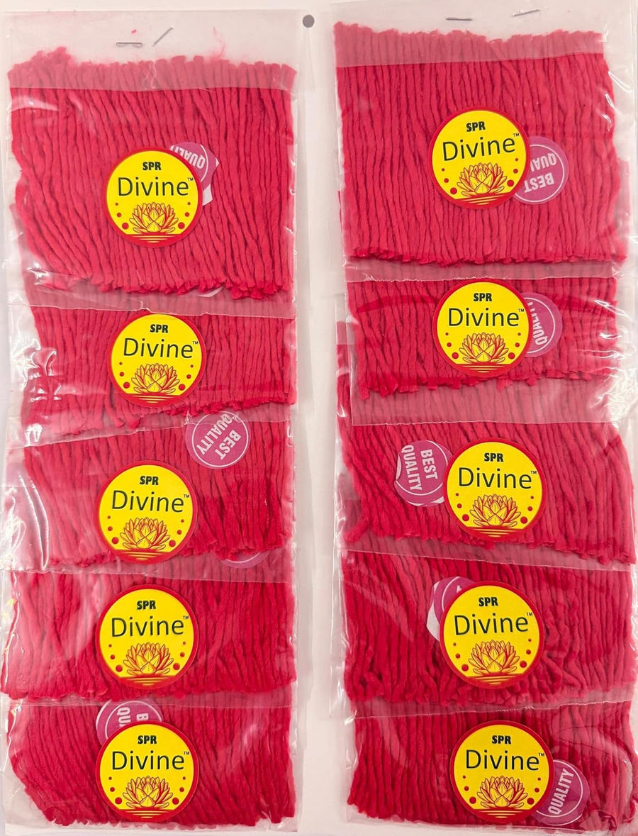 SPR Divine - RED Cotton Wick (Pack of 1) 10 Pouch in Strip and Each Pouch Contain 50 RED Cotton Wick