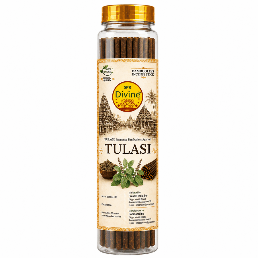 Holy Tulasi Herb Bambooless Incense Sticks (30 Sticks)
