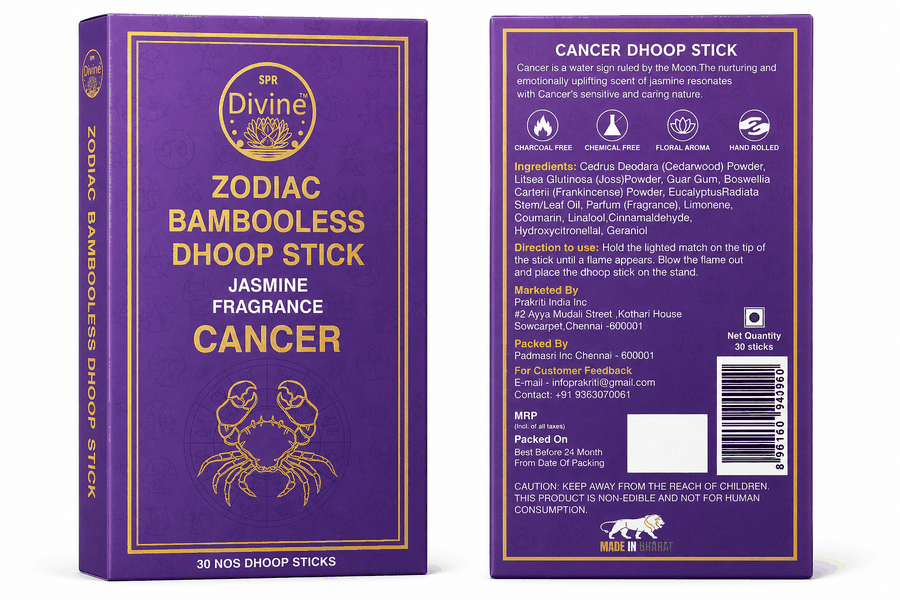 Cancer (கடகம்) Rose Dhoop + 3ml Natural Attar