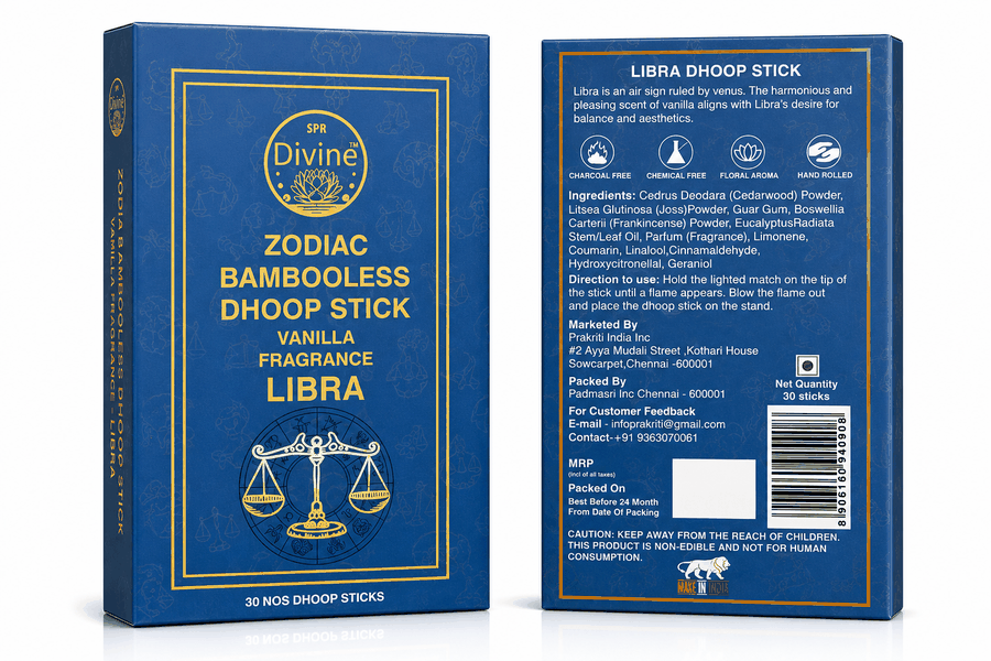 Libra (துலாம்) Vanilla Dhoop + 3ml Natural Attar