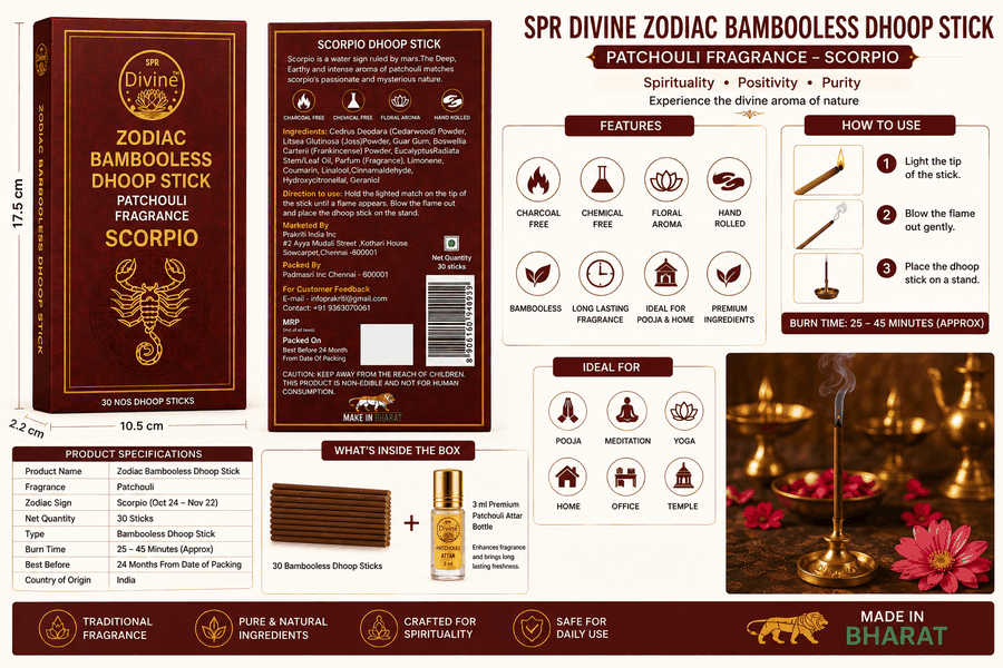 Scorpio (விருச்சிகம்) Musk Dhoop + 3ml Natural Attar View 2