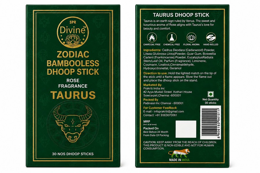 Taurus (ரிஷபம்) Jasmine Dhoop + 3ml Natural Attar
